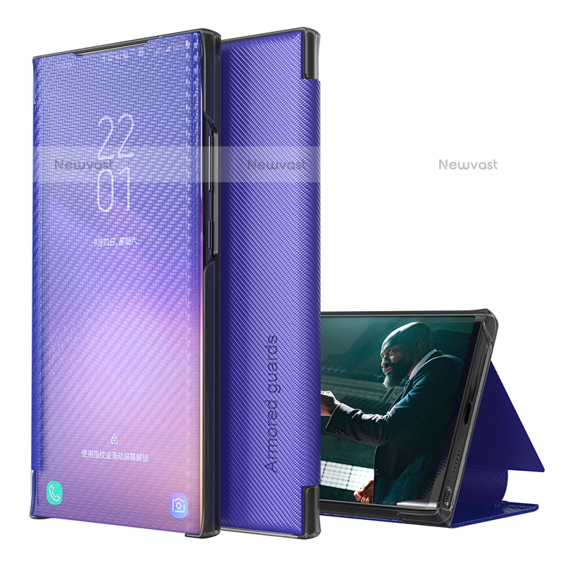 Leather Case Stands Flip Cover Holder ZL1 for Samsung Galaxy M62 4G Purple