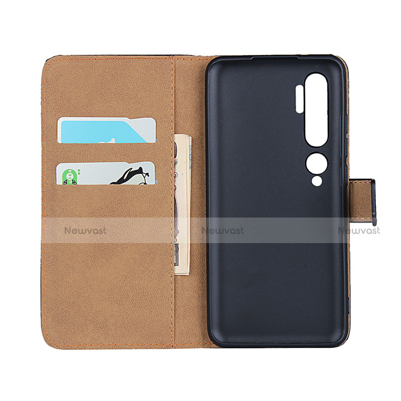 Leather Case Stands Flip Cover K01 for Xiaomi Mi Note 10 Black