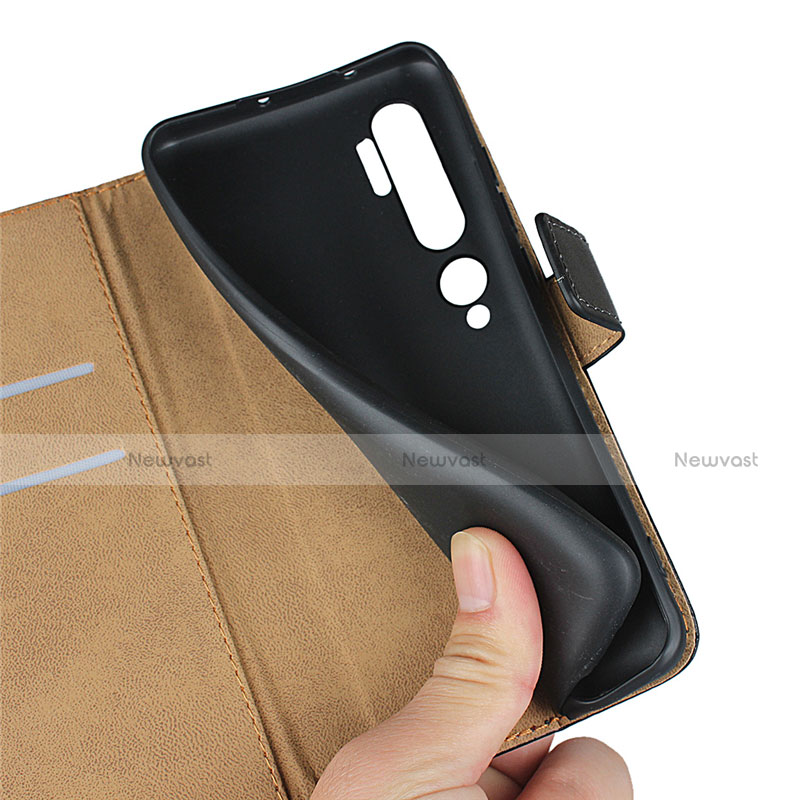 Leather Case Stands Flip Cover K01 for Xiaomi Mi Note 10 Black