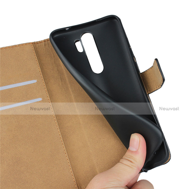 Leather Case Stands Flip Cover K01 for Xiaomi Redmi Note 8 Pro Black