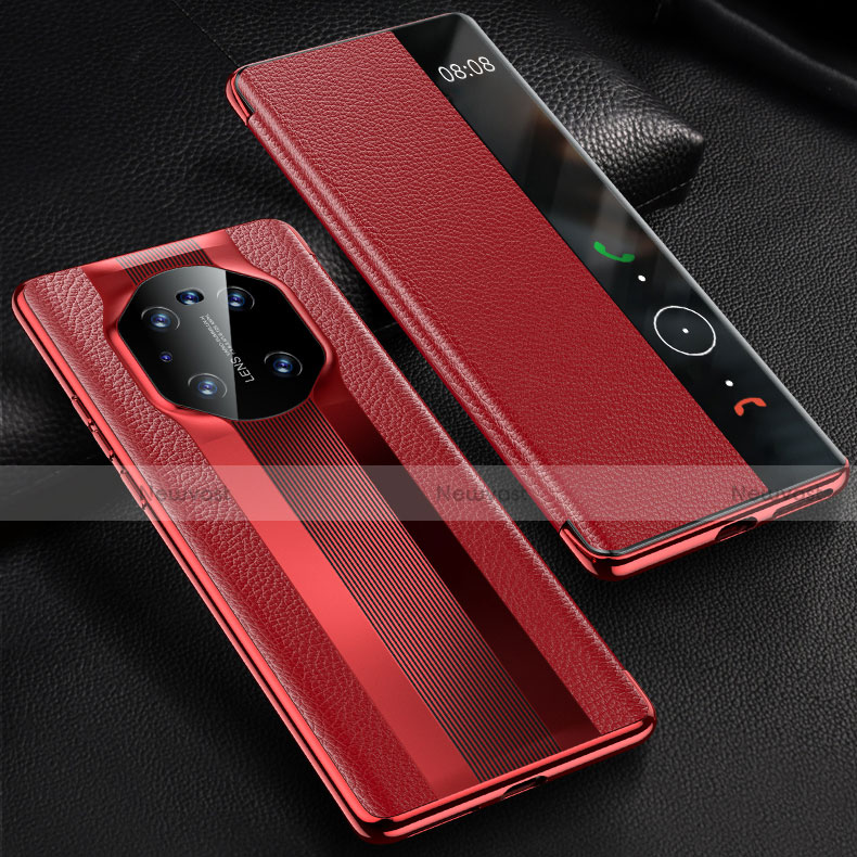 Leather Case Stands Flip Cover K01 Holder for Huawei Mate 40 Red