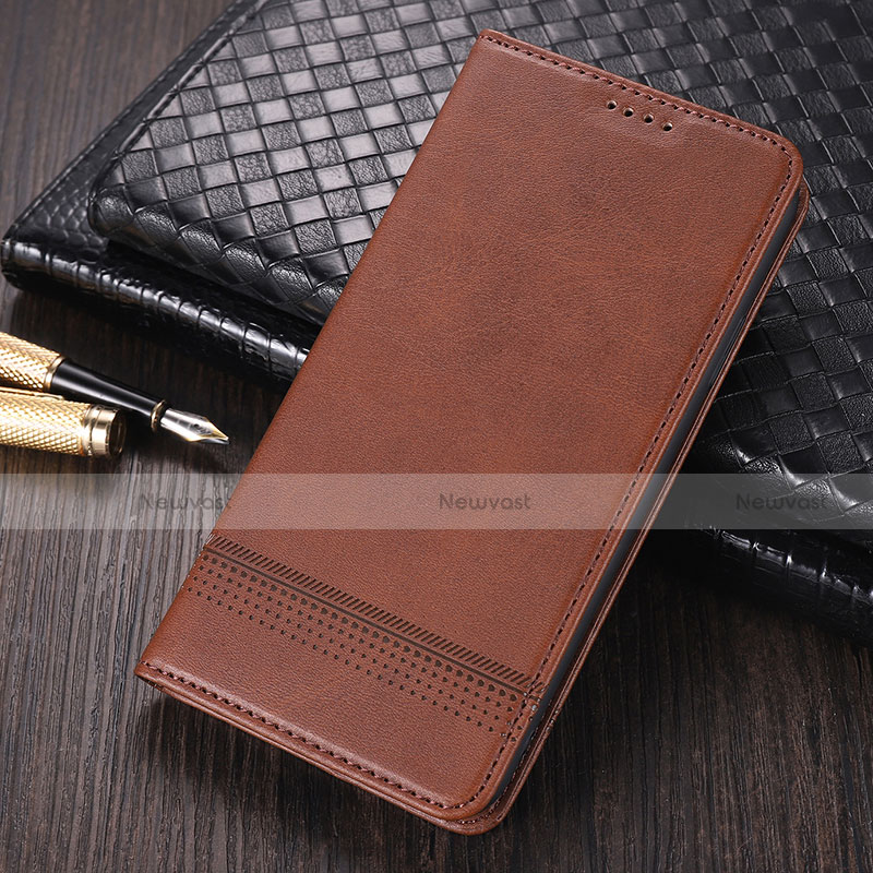 Leather Case Stands Flip Cover K03 Holder for Huawei Mate 40 Brown