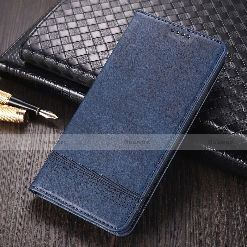 Leather Case Stands Flip Cover K03 Holder for Huawei Mate 40E 5G Blue