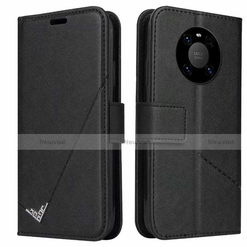 Leather Case Stands Flip Cover K06 Holder for Huawei Mate 40 Pro Black
