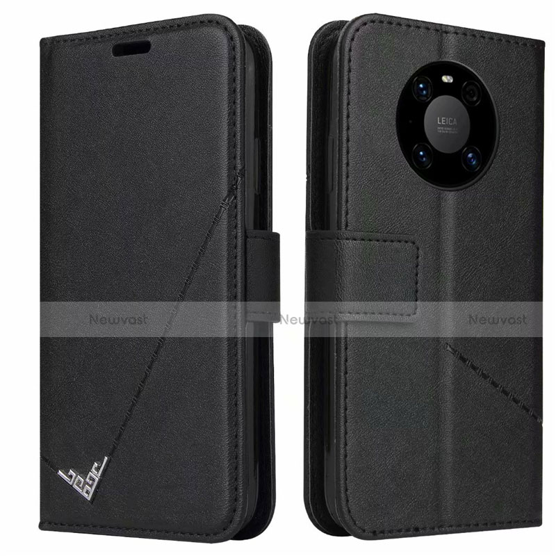 Leather Case Stands Flip Cover K06 Holder for Huawei Mate 40E Pro 5G Black