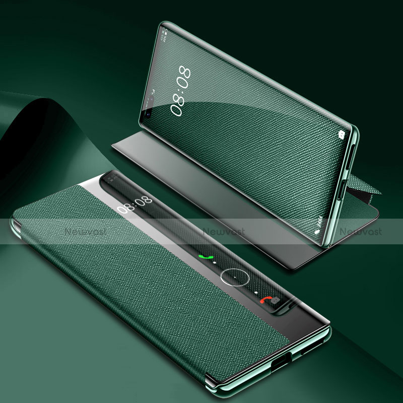 Leather Case Stands Flip Cover K07 Holder for Huawei Mate 40 Pro Green
