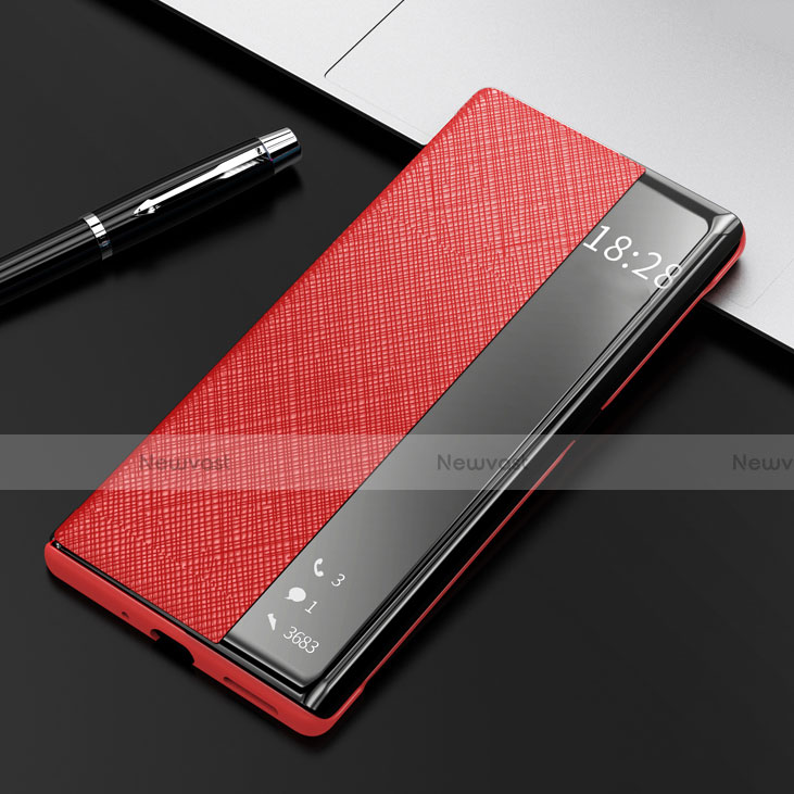 Leather Case Stands Flip Cover K08 Holder for Huawei Mate 40 Pro Red