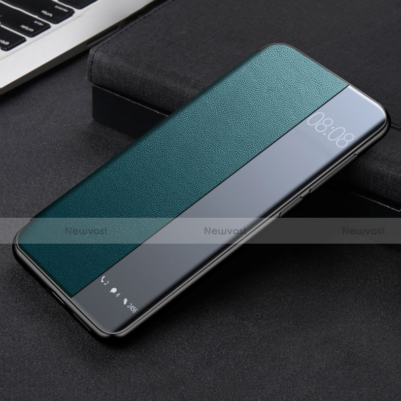 Leather Case Stands Flip Cover K09 Holder for Huawei Mate 40 Pro Cyan