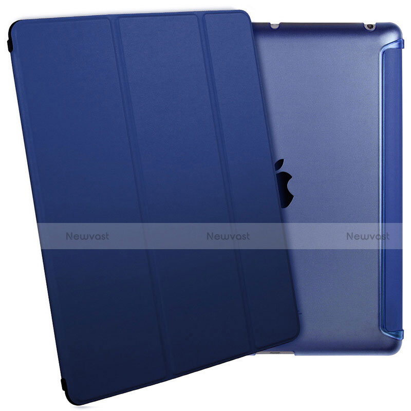 Leather Case Stands Flip Cover L01 for Apple iPad 2 Blue