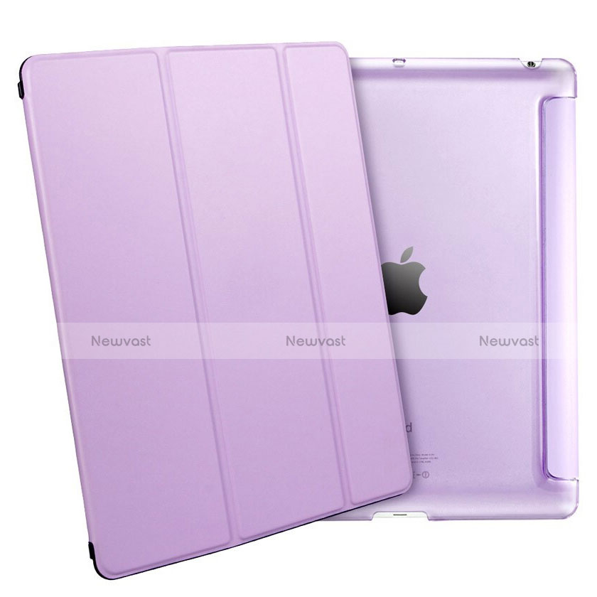 Leather Case Stands Flip Cover L01 for Apple iPad 2 Purple