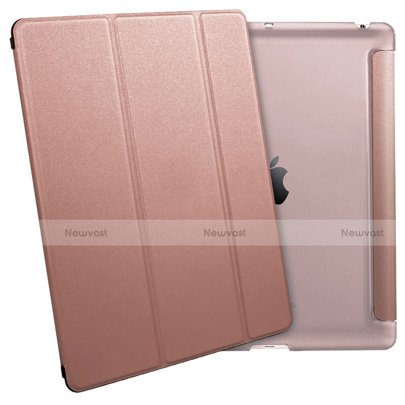 Leather Case Stands Flip Cover L01 for Apple iPad 2 Rose Gold