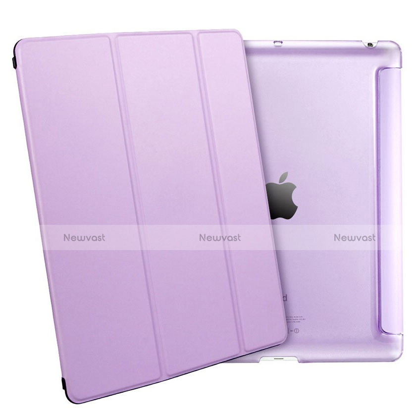 Leather Case Stands Flip Cover L01 for Apple iPad 3 Purple