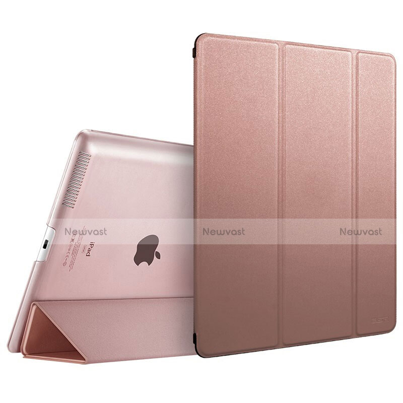 Leather Case Stands Flip Cover L01 for Apple iPad 3 Rose Gold