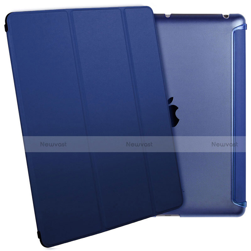 Leather Case Stands Flip Cover L01 for Apple iPad 4 Blue