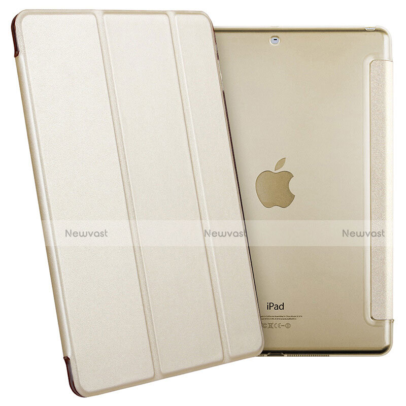 Leather Case Stands Flip Cover L01 for Apple iPad Air Gold