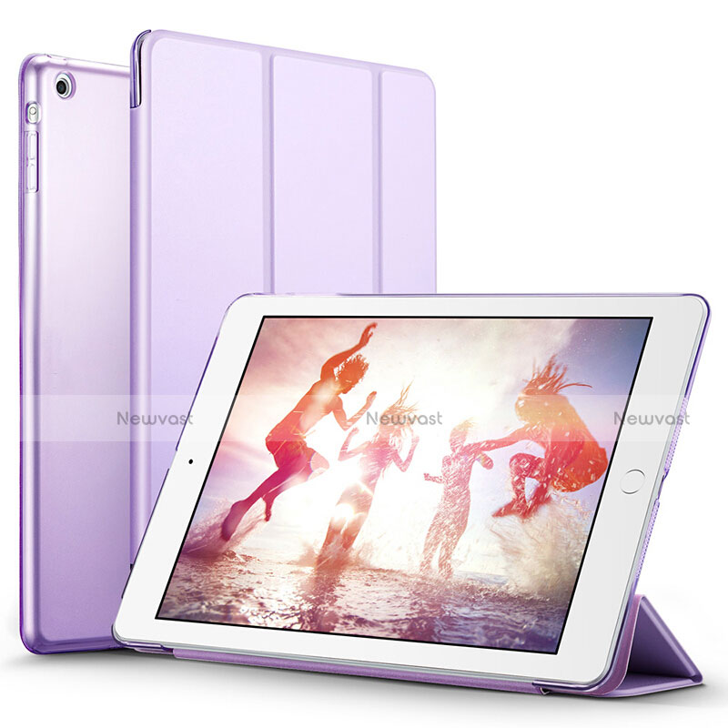 Leather Case Stands Flip Cover L01 for Apple iPad Air Purple