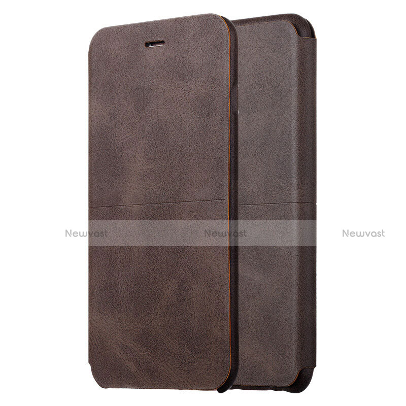 Leather Case Stands Flip Cover L01 for Apple iPhone 6 Plus Brown