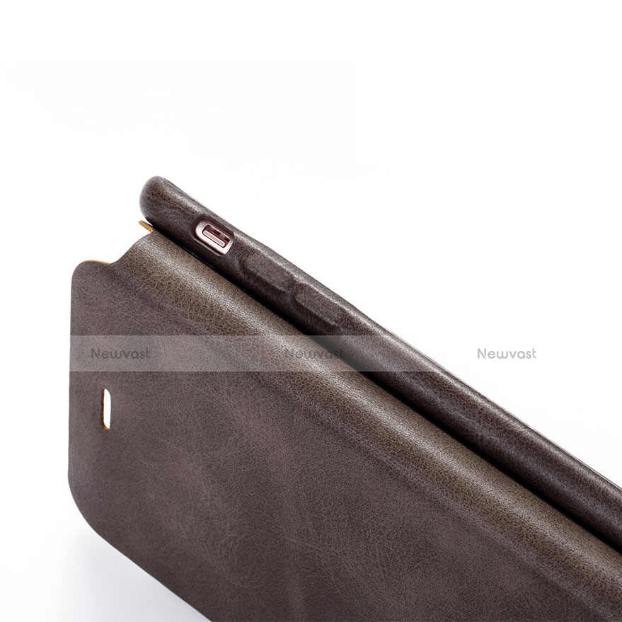 Leather Case Stands Flip Cover L01 for Apple iPhone 6 Plus Brown