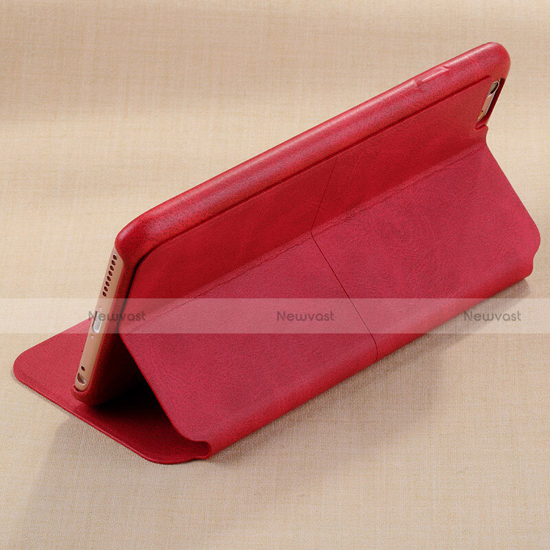 Leather Case Stands Flip Cover L01 for Apple iPhone 6 Plus Red