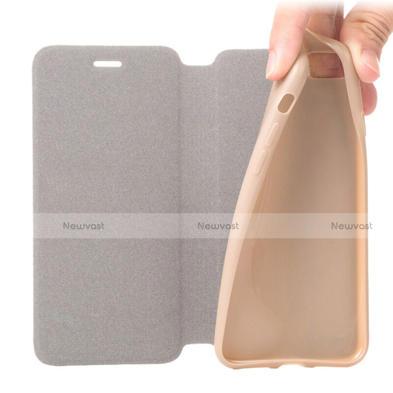 Leather Case Stands Flip Cover L01 for Apple iPhone 8 Gold