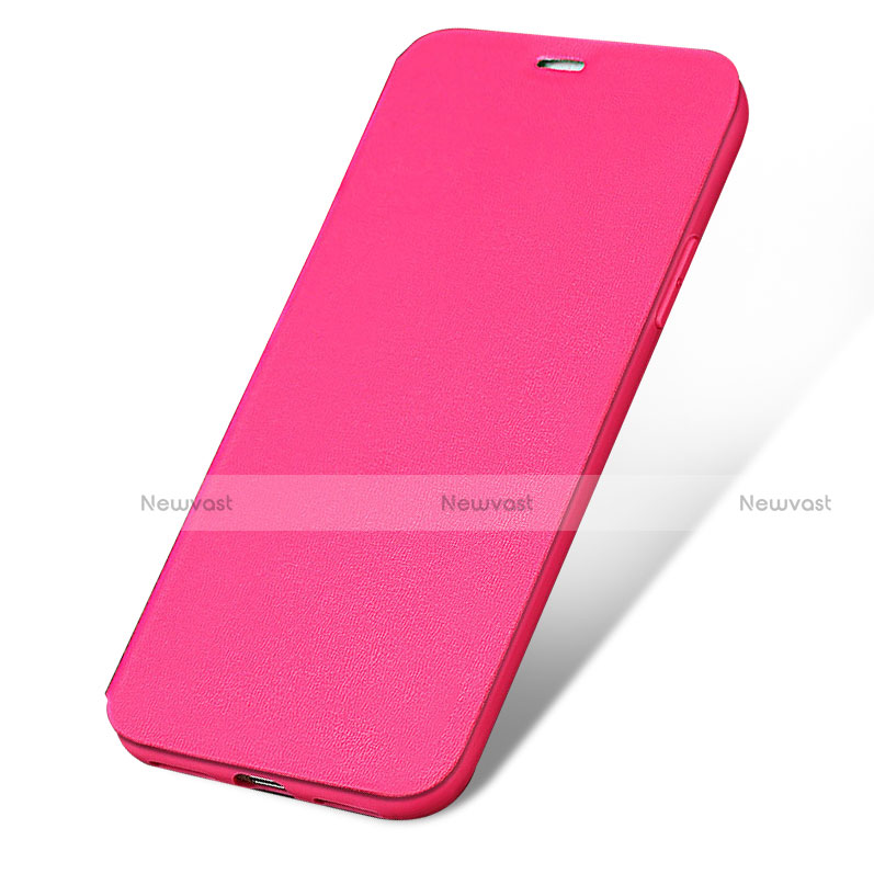 Leather Case Stands Flip Cover L01 for Apple iPhone 8 Hot Pink