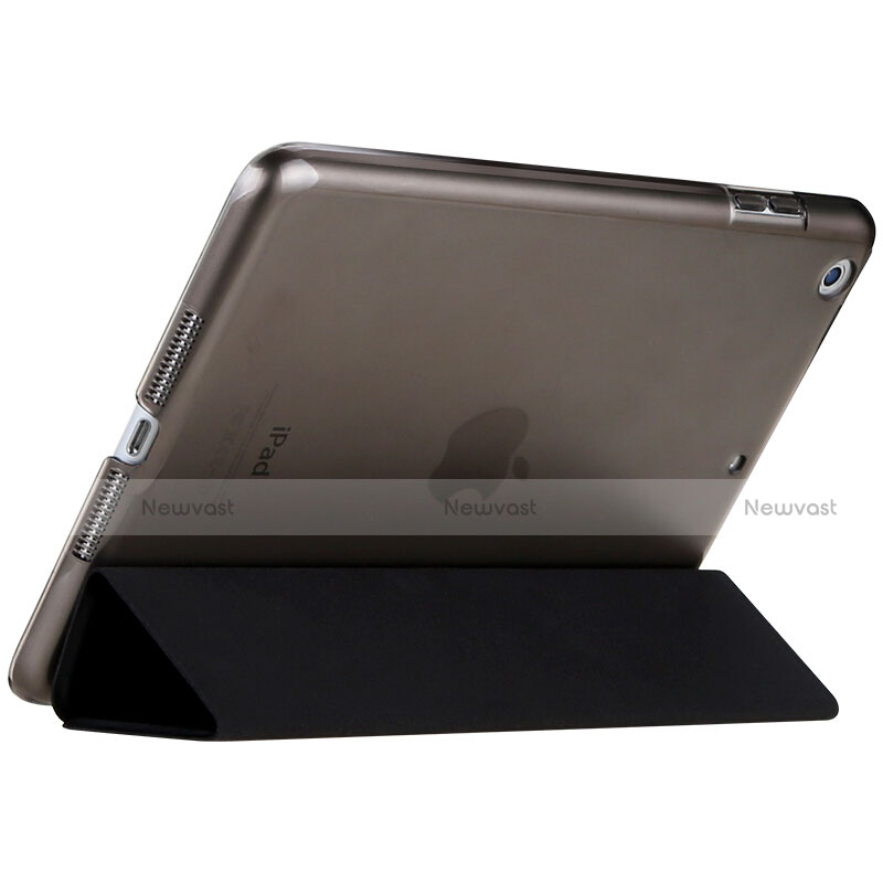 Leather Case Stands Flip Cover L01 for Apple New iPad 9.7 (2017) Black