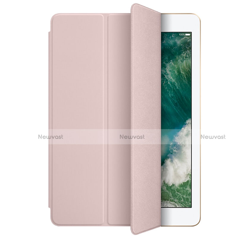 Leather Case Stands Flip Cover L01 for Apple New iPad 9.7 (2017) Pink