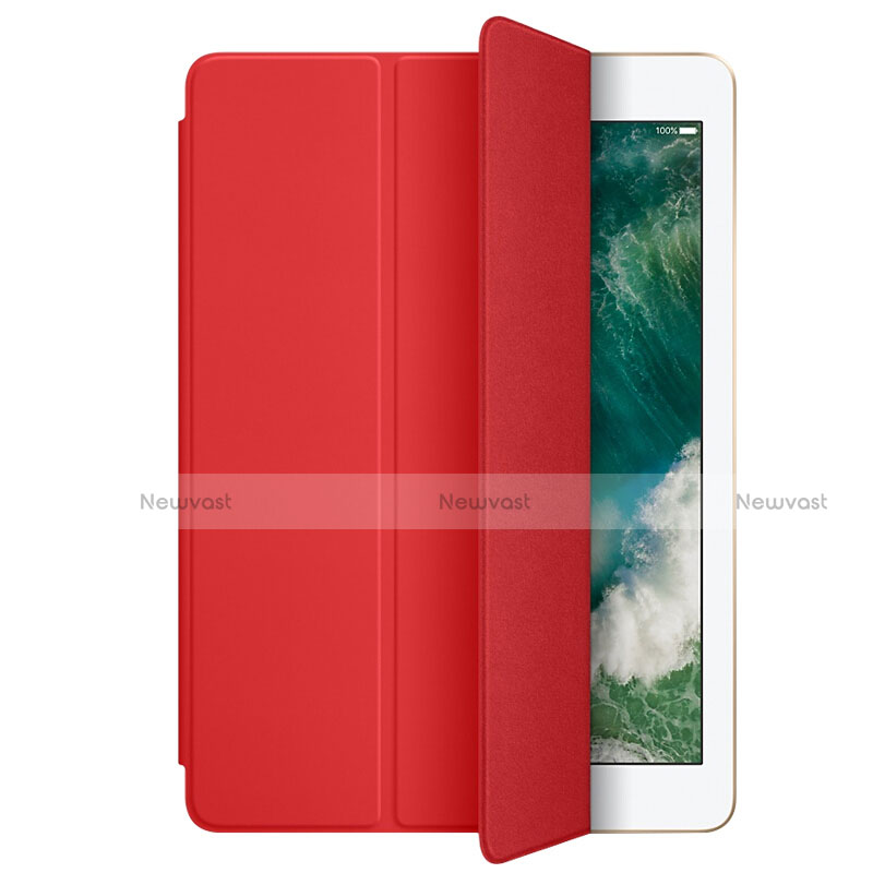 Leather Case Stands Flip Cover L01 for Apple New iPad 9.7 (2017) Red