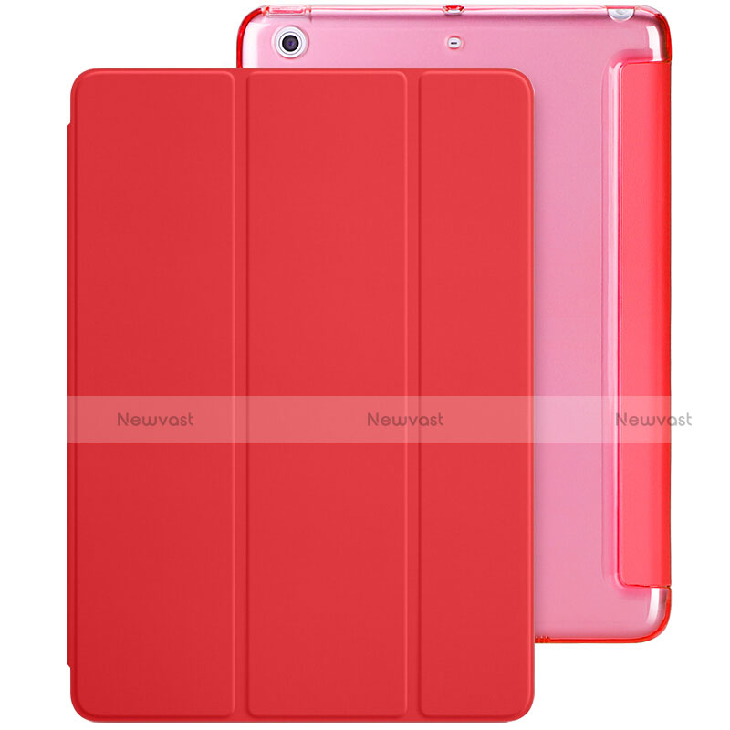 Leather Case Stands Flip Cover L01 for Apple New iPad 9.7 (2017) Red