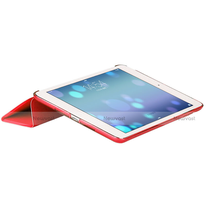 Leather Case Stands Flip Cover L01 for Apple New iPad 9.7 (2017) Red