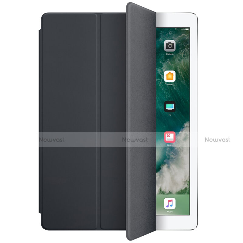 Leather Case Stands Flip Cover L01 for Apple New iPad 9.7 (2018) Black