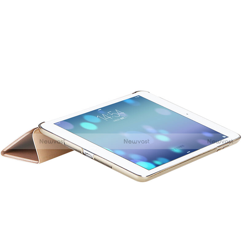 Leather Case Stands Flip Cover L01 for Apple New iPad 9.7 (2018) Gold