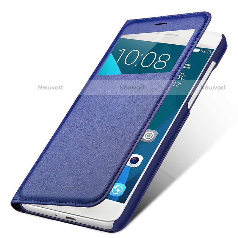Leather Case Stands Flip Cover L01 for Huawei Honor 6 Plus Blue