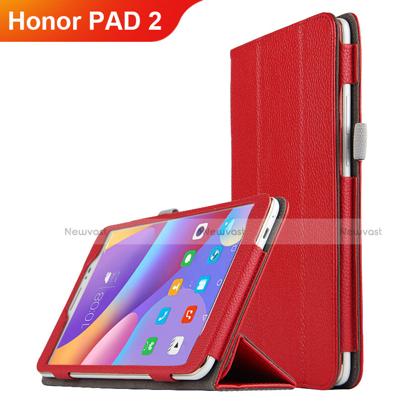 Leather Case Stands Flip Cover L01 for Huawei Honor Pad 2 Red
