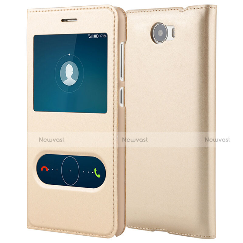 Leather Case Stands Flip Cover L01 for Huawei Honor Play 5 Gold