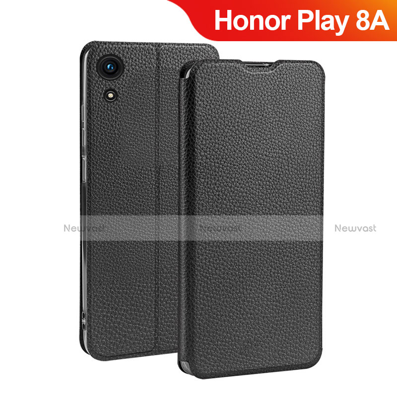 Leather Case Stands Flip Cover L01 for Huawei Honor Play 8A Black