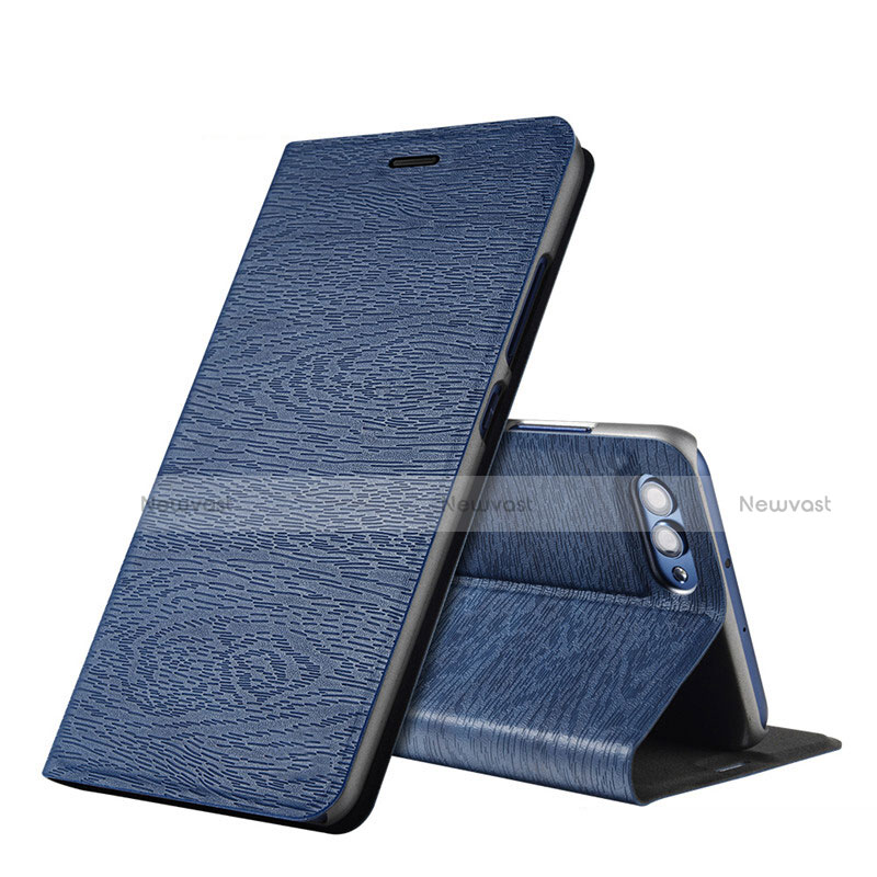 Leather Case Stands Flip Cover L01 for Huawei Honor View 10 Blue