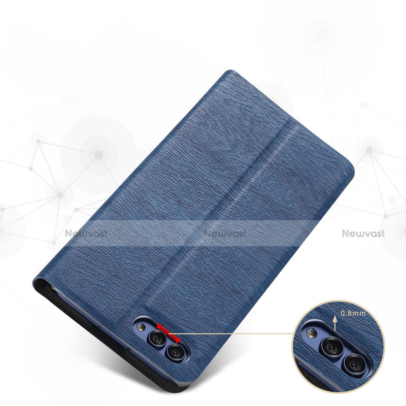 Leather Case Stands Flip Cover L01 for Huawei Honor View 10 Blue