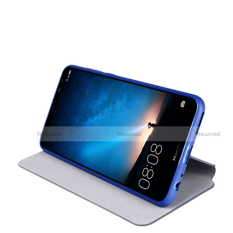 Leather Case Stands Flip Cover L01 for Huawei Maimang 6 Blue