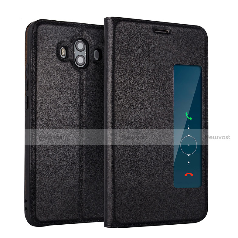 Leather Case Stands Flip Cover L01 for Huawei Mate 10 Black