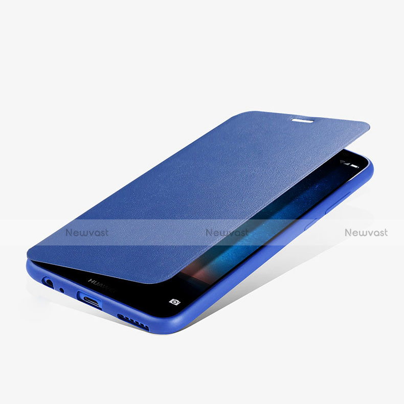 Leather Case Stands Flip Cover L01 for Huawei Mate 10 Lite Blue