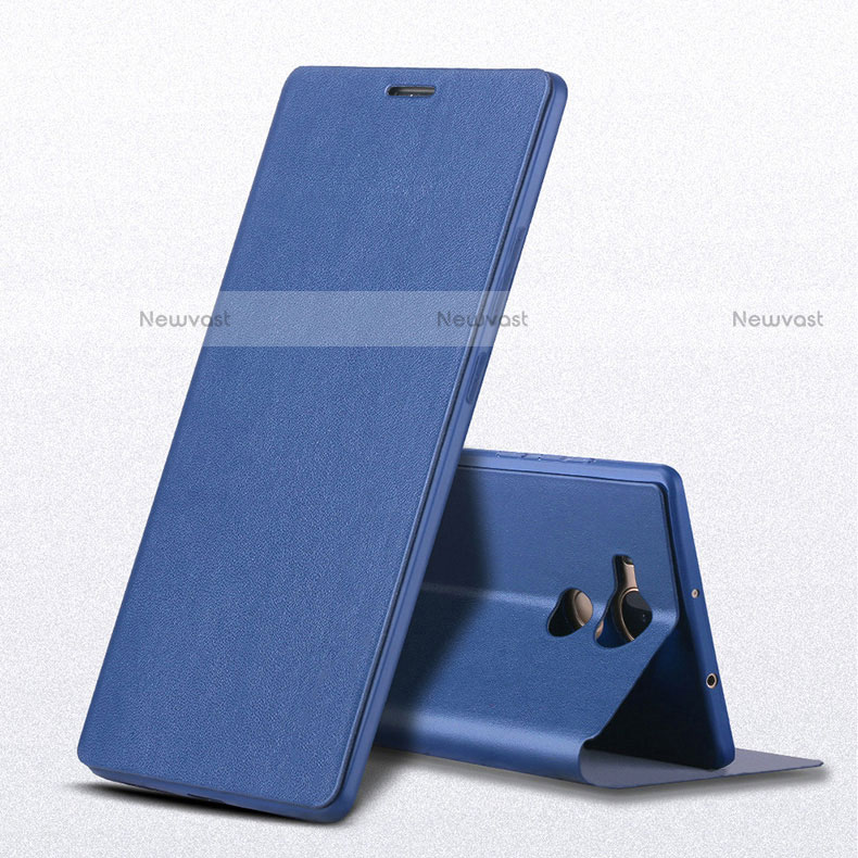 Leather Case Stands Flip Cover L01 for Huawei Mate 8 Blue