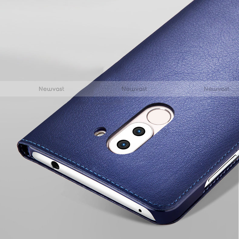 Leather Case Stands Flip Cover L01 for Huawei Mate 9 Lite Blue