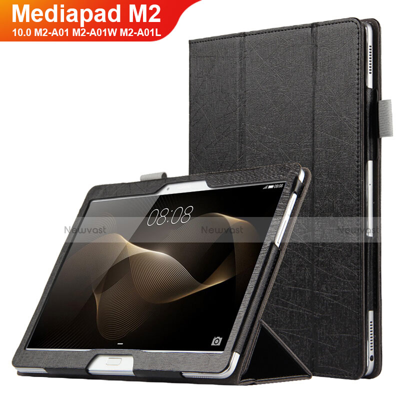 Leather Case Stands Flip Cover L01 for Huawei MediaPad M2 10.0 M2-A01 M2-A01W M2-A01L Black