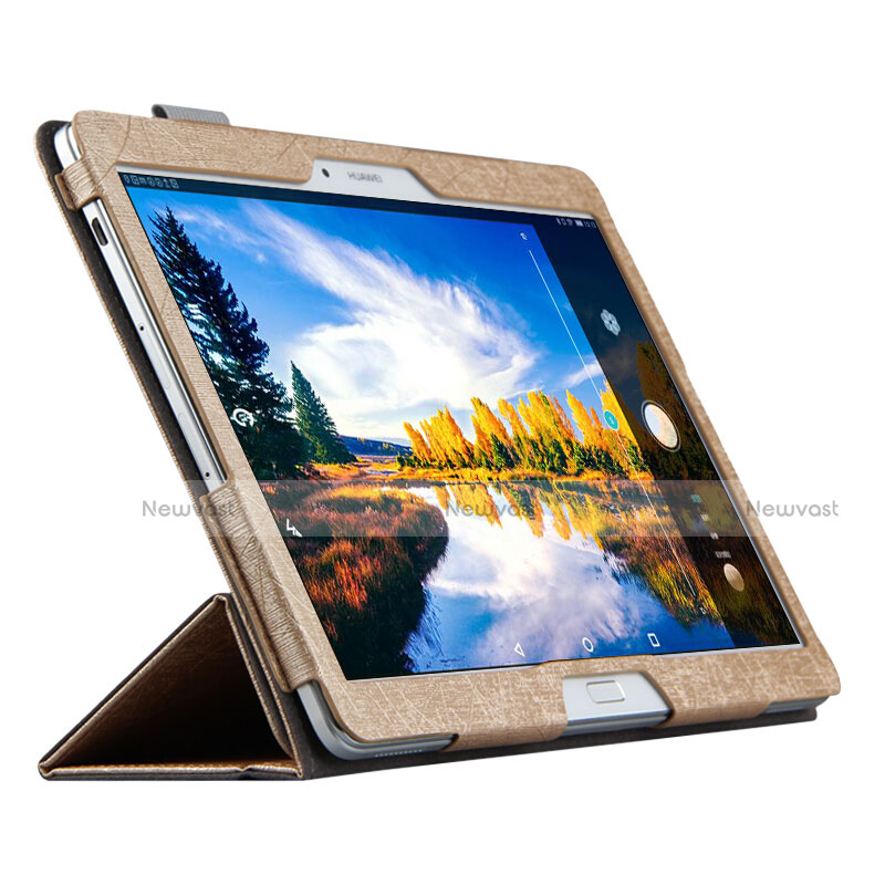 Leather Case Stands Flip Cover L01 for Huawei MediaPad M2 10.0 M2-A01 M2-A01W M2-A01L Gold