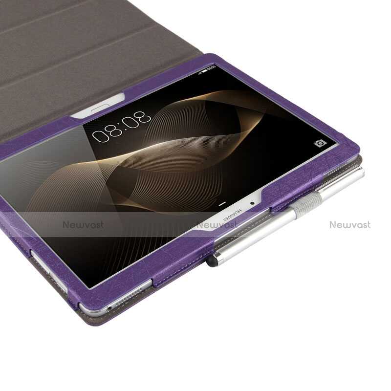 Leather Case Stands Flip Cover L01 for Huawei MediaPad M2 10.0 M2-A01 M2-A01W M2-A01L Purple