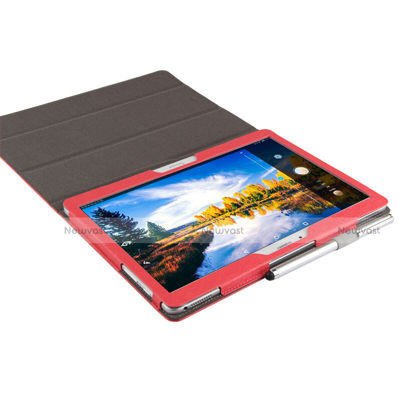 Leather Case Stands Flip Cover L01 for Huawei MediaPad M2 10.0 M2-A01 M2-A01W M2-A01L Red