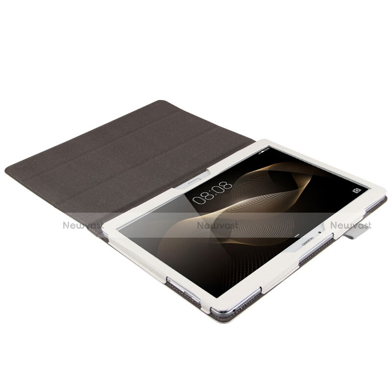 Leather Case Stands Flip Cover L01 for Huawei MediaPad M2 10.0 M2-A01 M2-A01W M2-A01L White