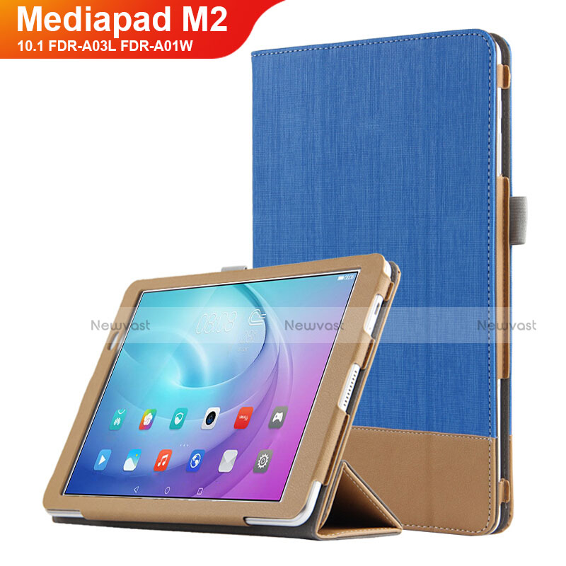 Leather Case Stands Flip Cover L01 for Huawei MediaPad M2 10.1 FDR-A03L FDR-A01W Blue