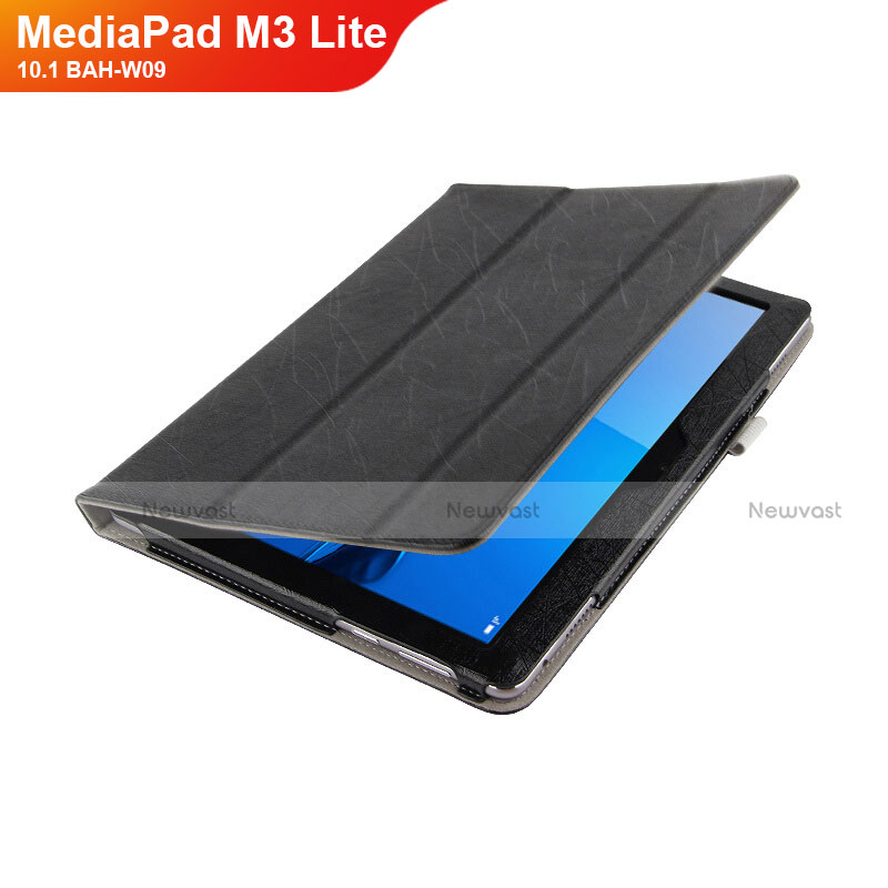 Leather Case Stands Flip Cover L01 for Huawei MediaPad M3 Lite 10.1 BAH-W09 Black